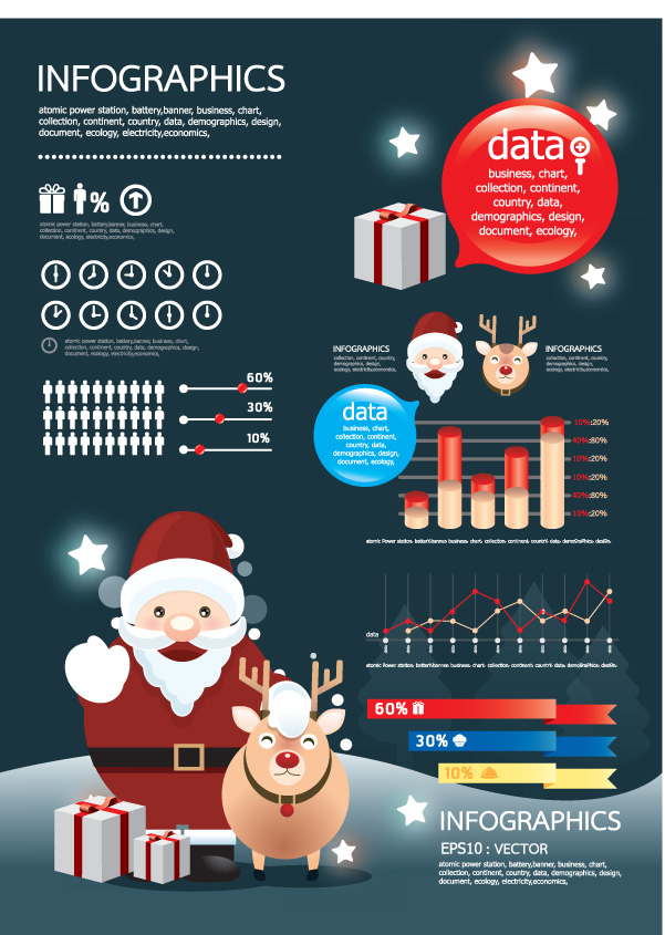 set of year infographic and diagram vector