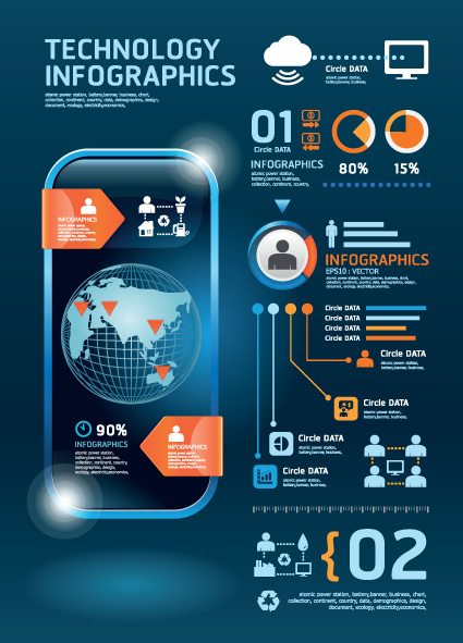 set of year infographic and diagram vector