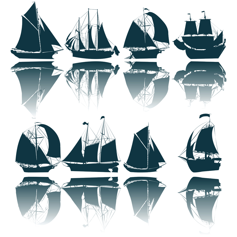 marine equipment elements vector set