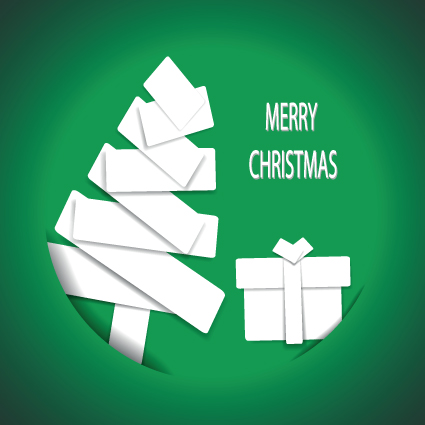 set of13 origami christmas vector