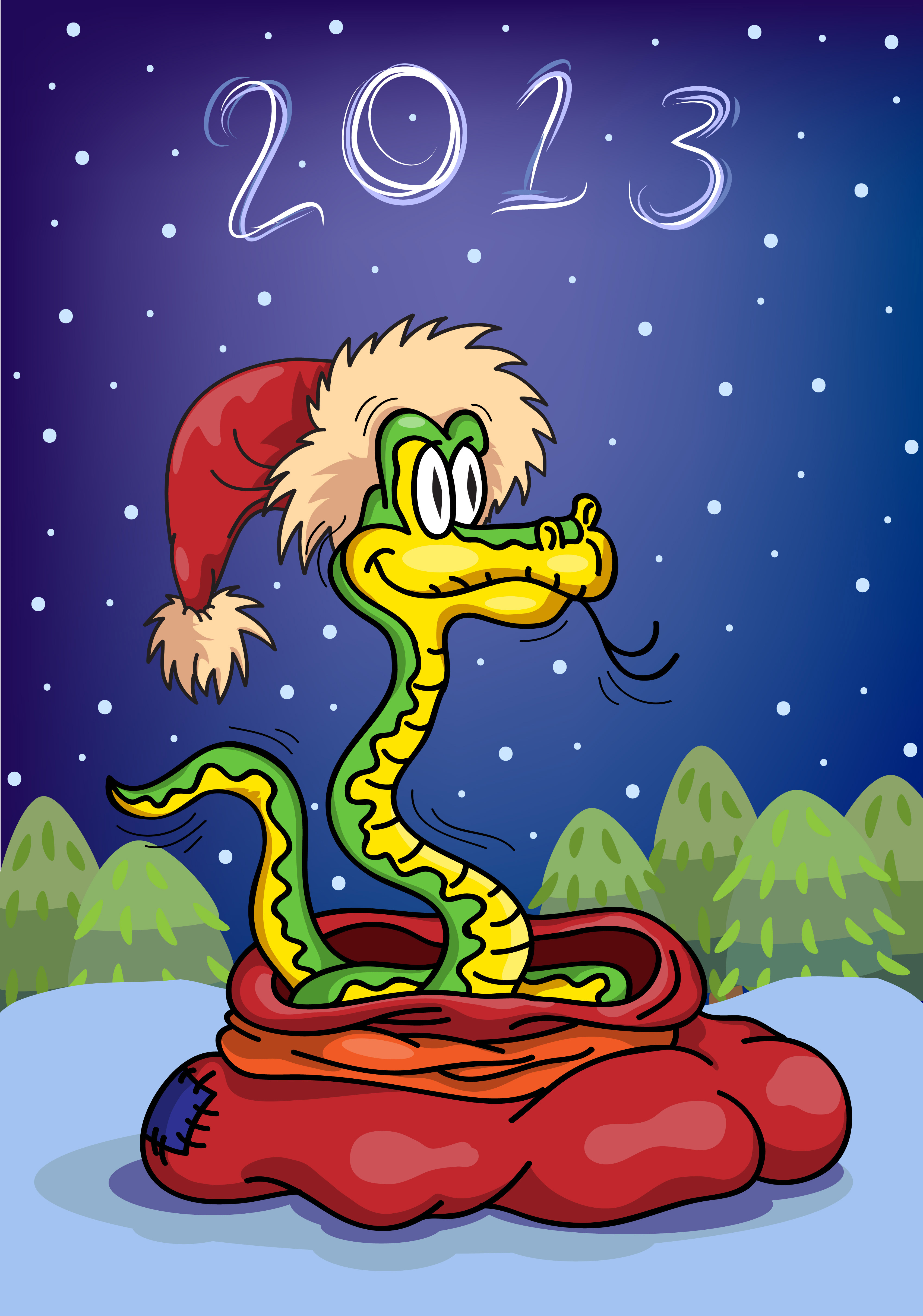 snake13 christmas design vector graphics