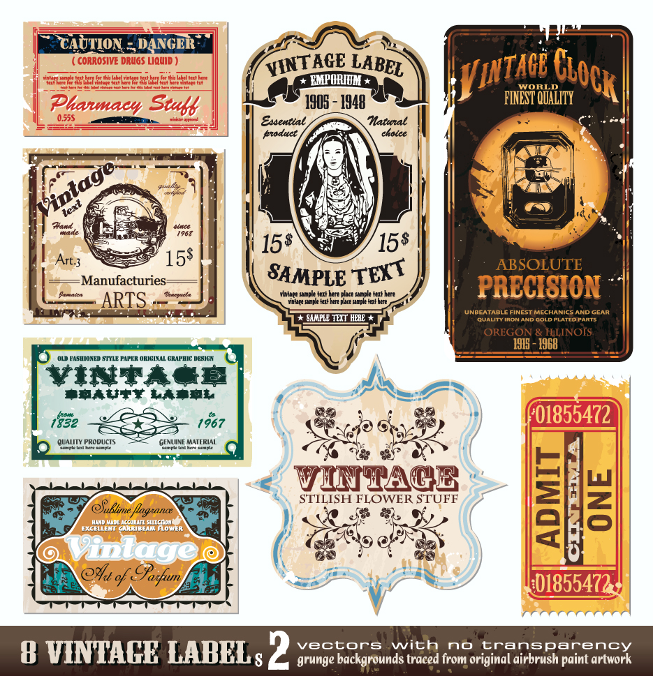 vector set of creative vintage labels