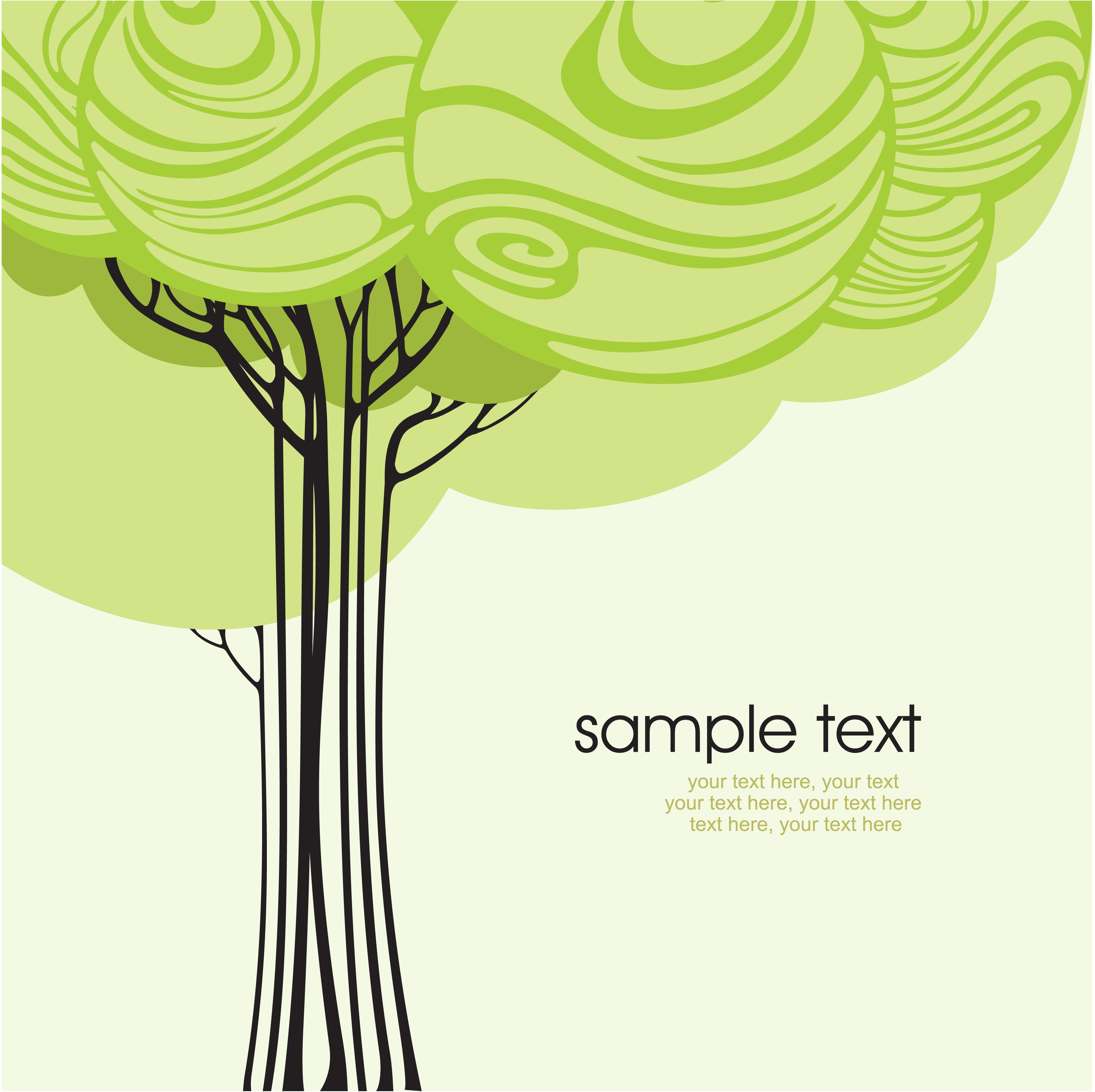 set of card with trees background vector