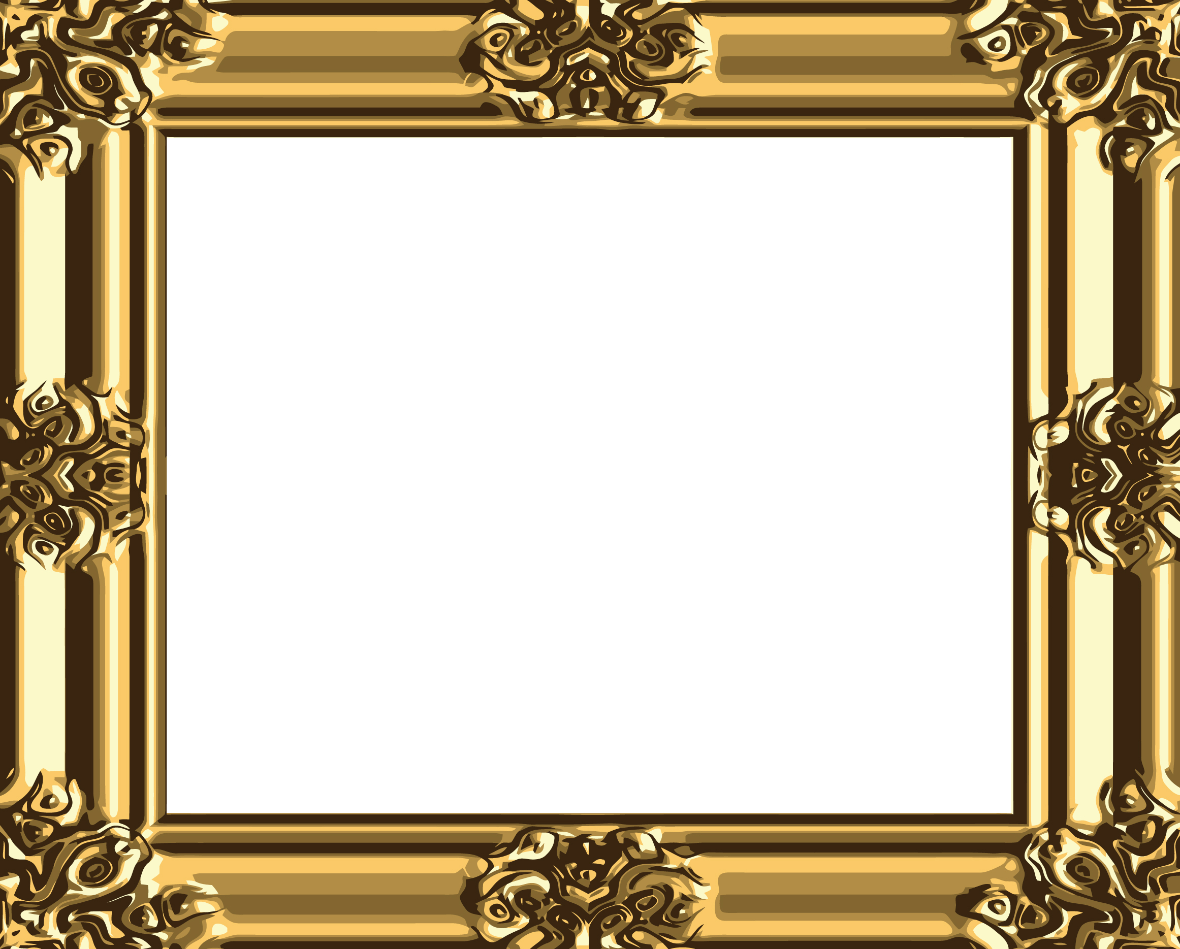 set of antique gold photo frame elements vector