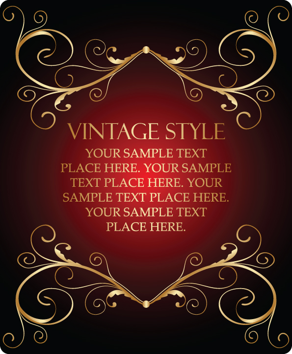 vintage style luxury frame vector set