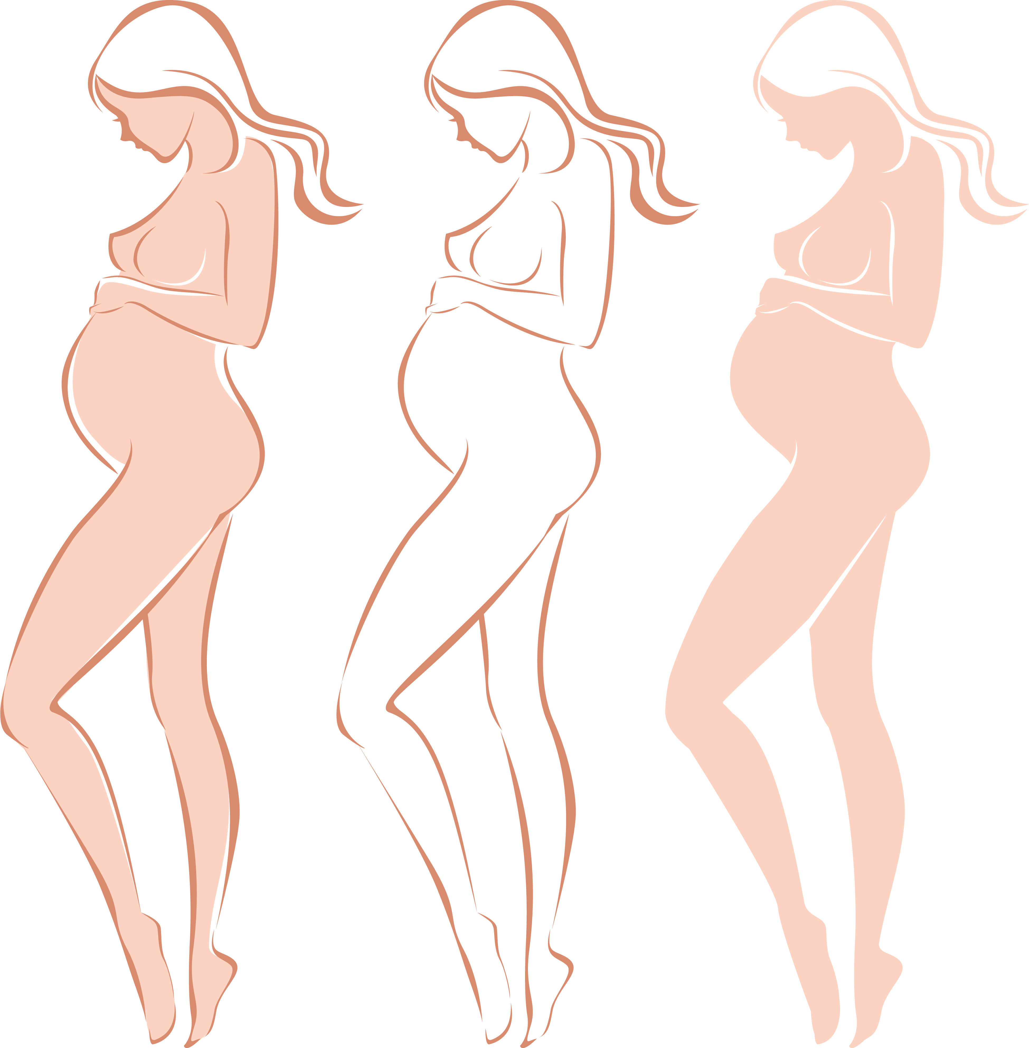 pregnant woman design elements vector set