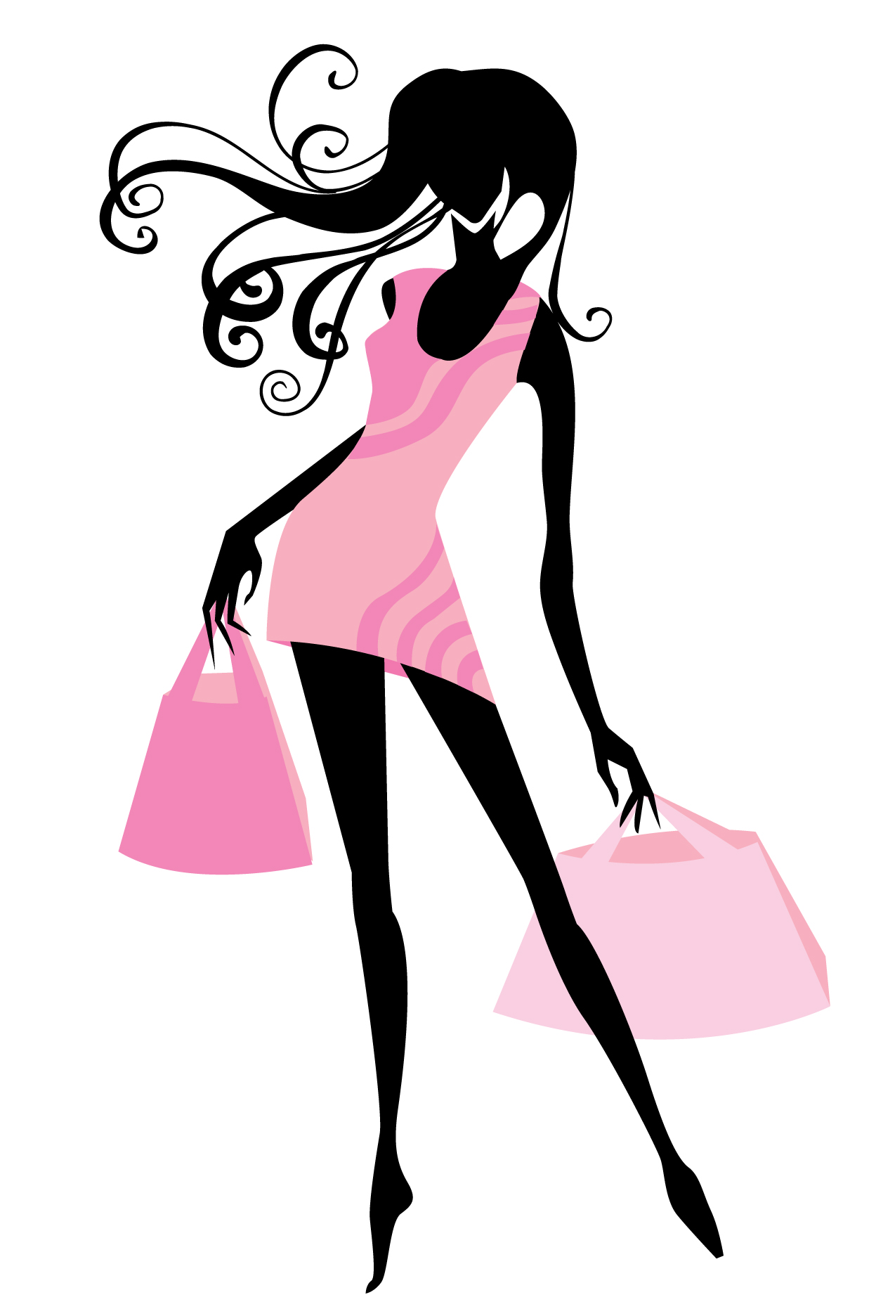 set of fashion girl vector graphic