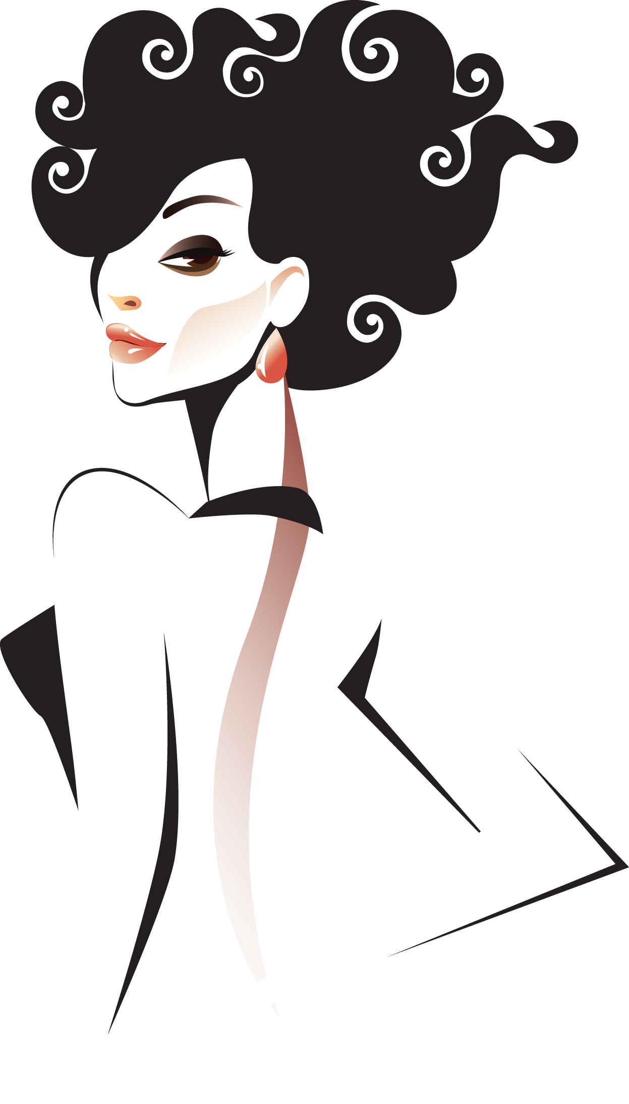 set of fashion girl vector graphic