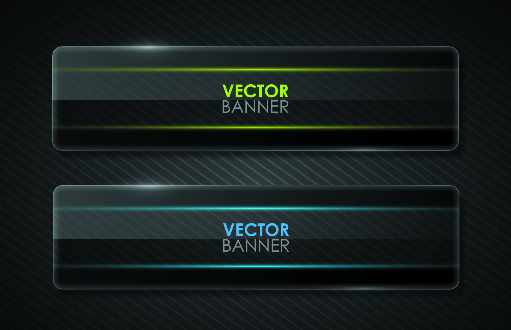 set of shiny black banners vector