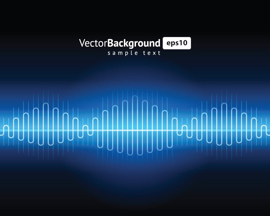 various audio wave light vector backgrounds set