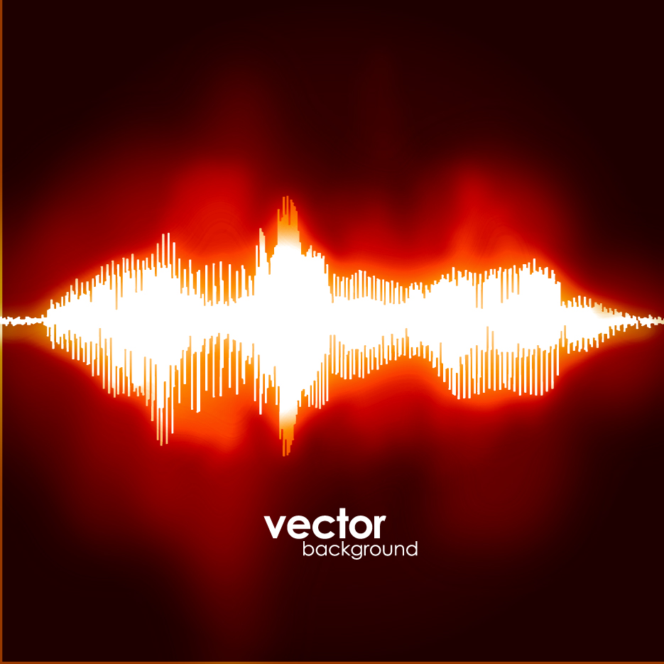 various audio wave light vector backgrounds set