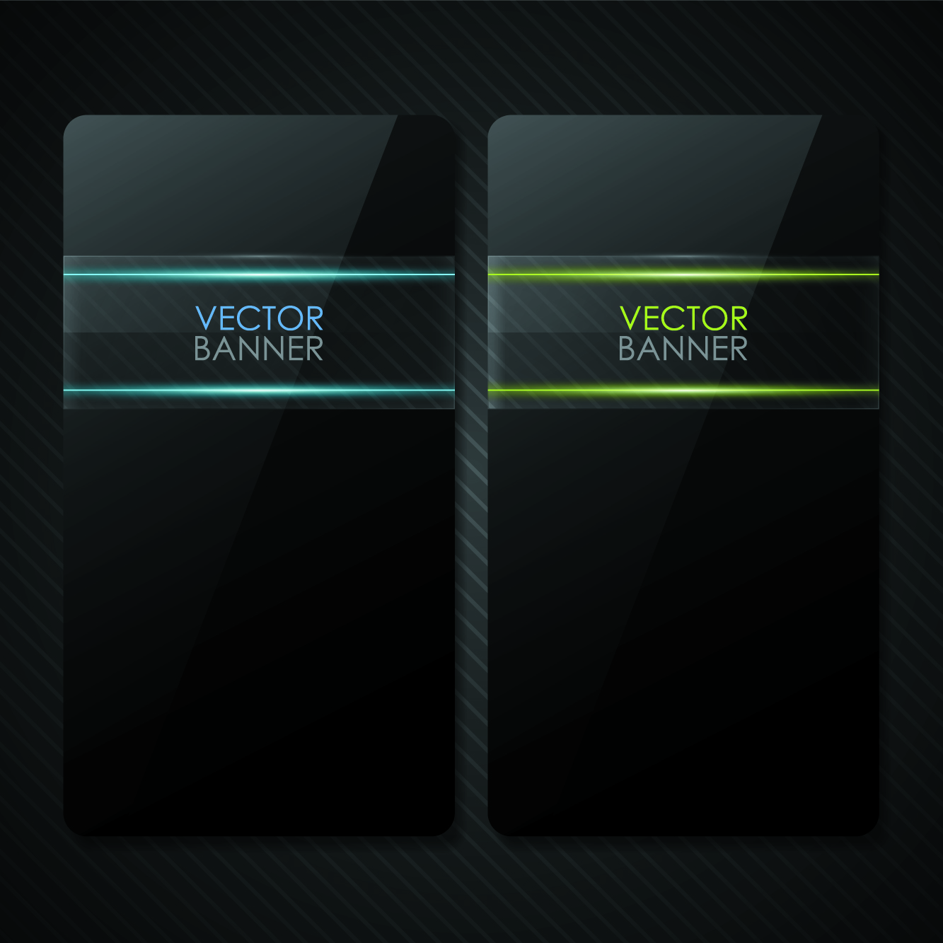 set of shiny black banners vector