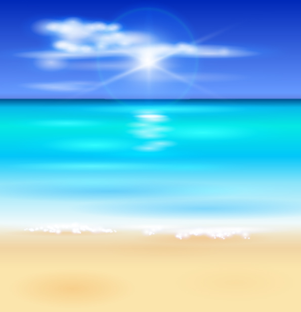 sunny beach design vector background