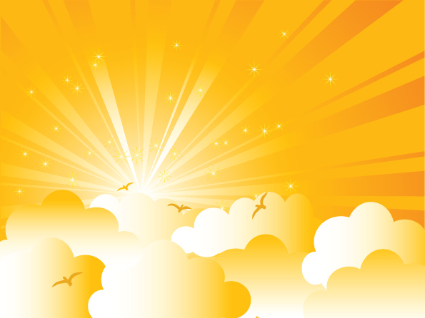 set of sunny day vector background