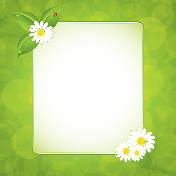 green floral frame vector set