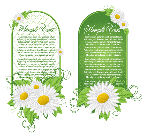 green floral frame vector set