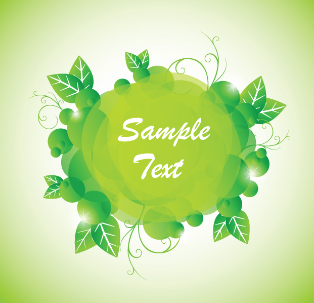 green floral frame vector set