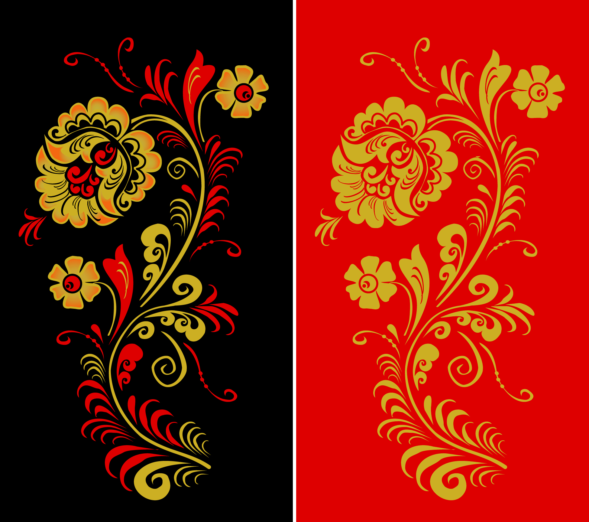 pretty russian ornaments design vector