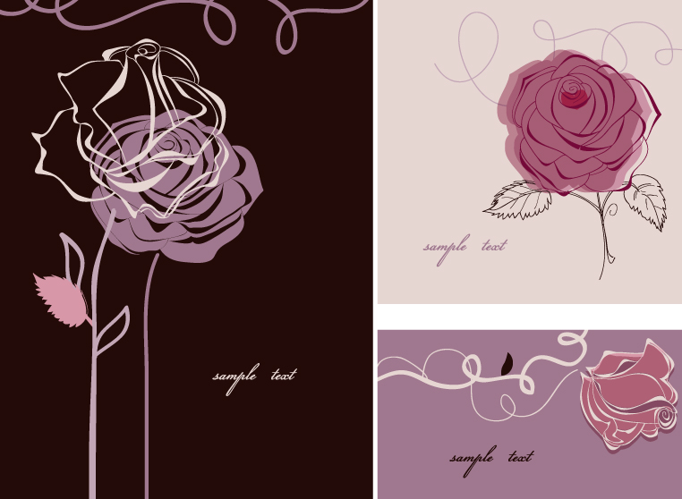 hand drawn flower of stylish card vector