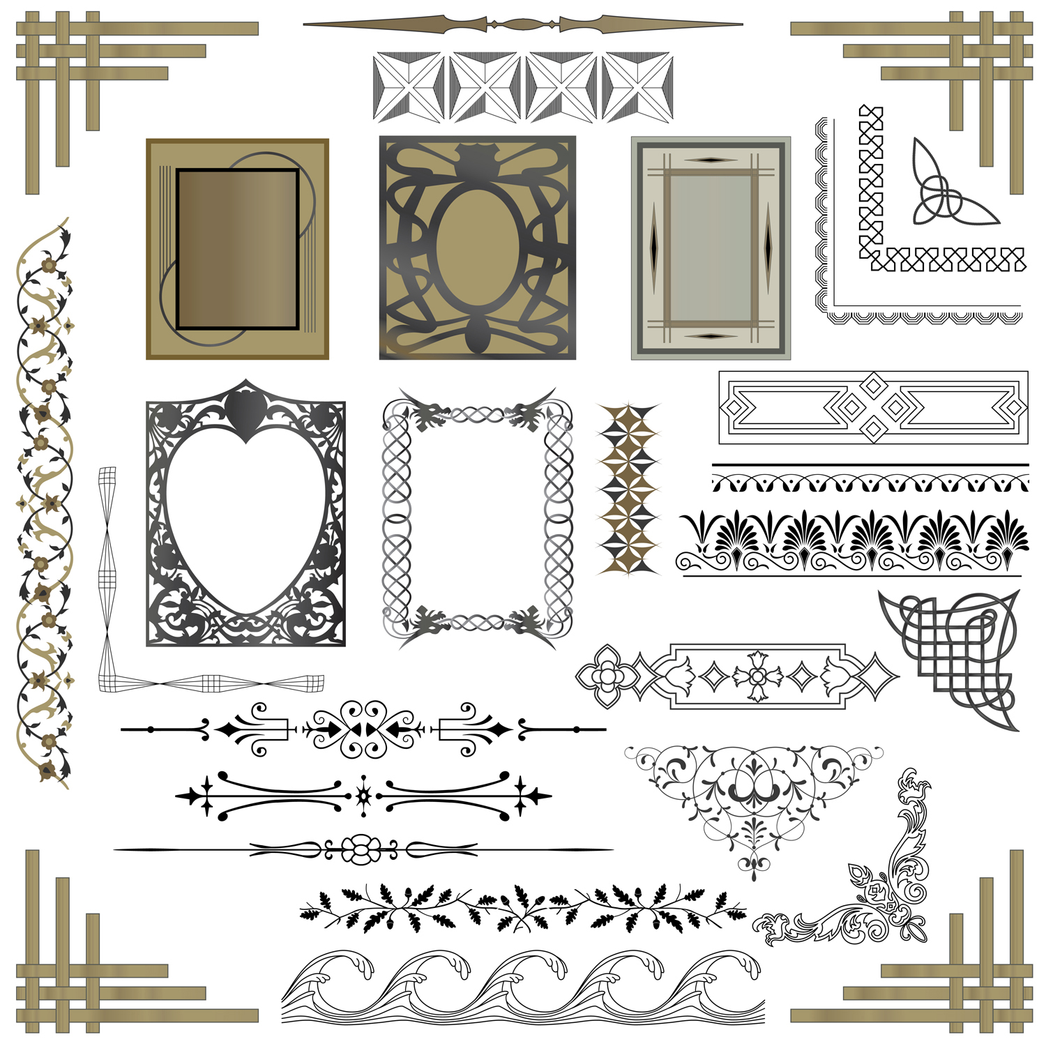 old calligraphic design elements vector set