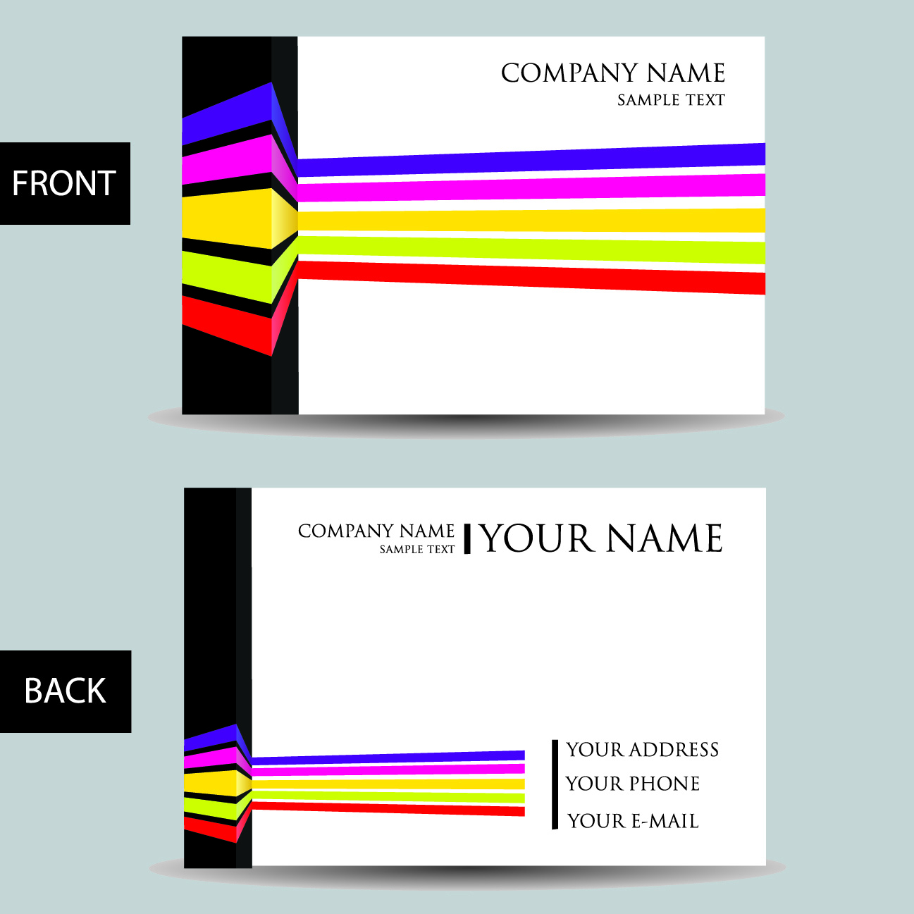 set of creative modern business cards vector