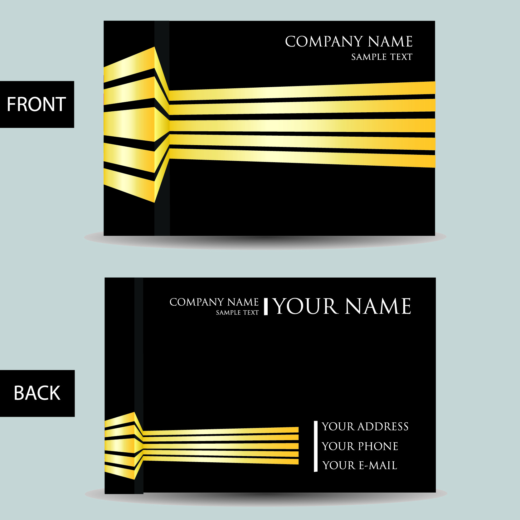 set of creative modern business cards vector