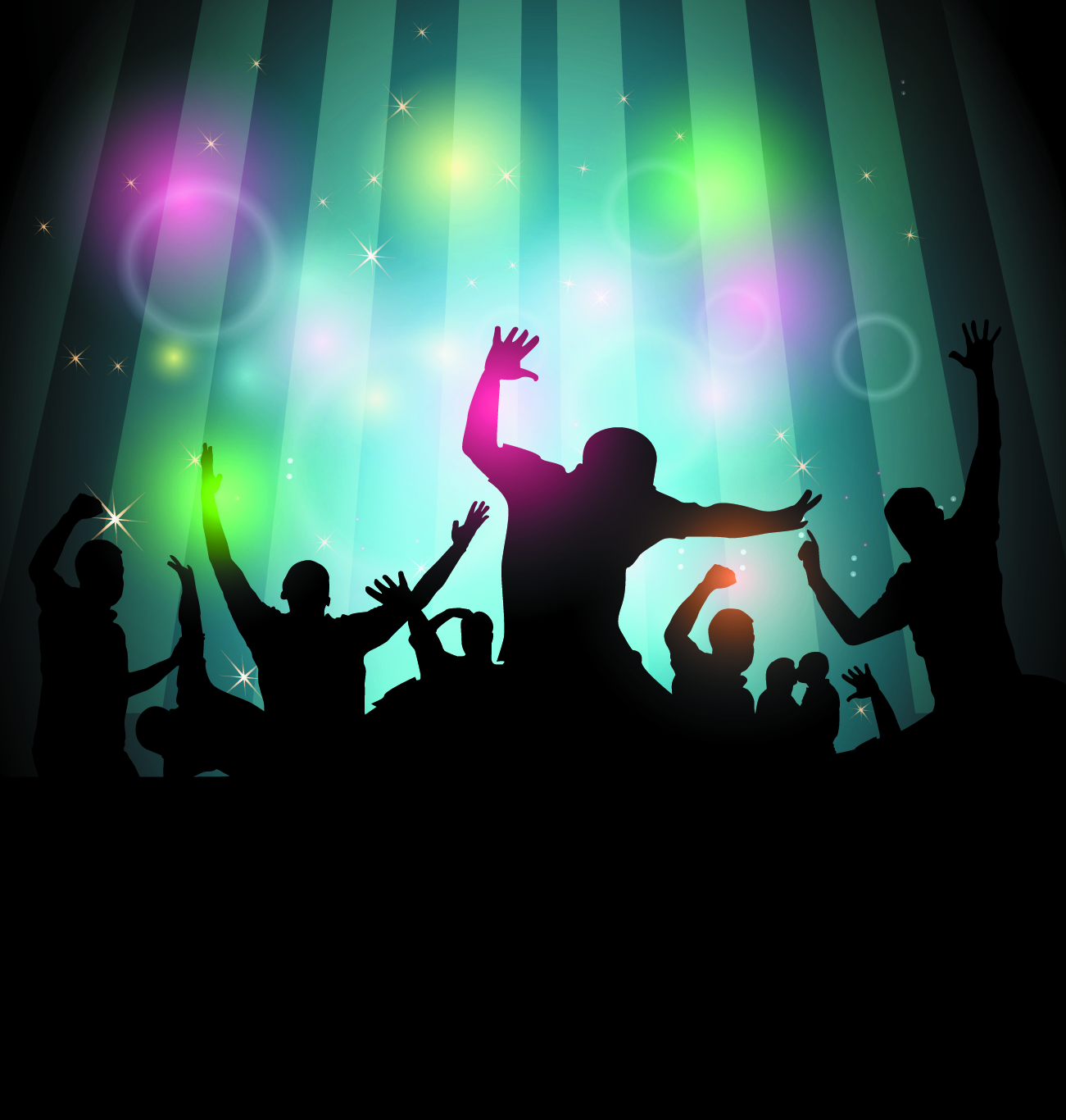 set of music party people design vector