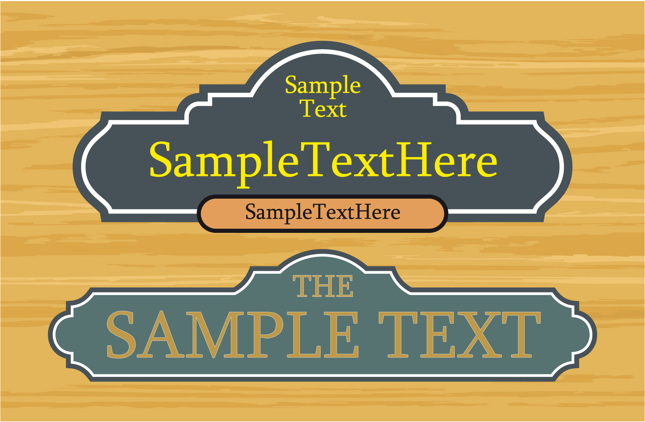 set of wooden labels vector graphic