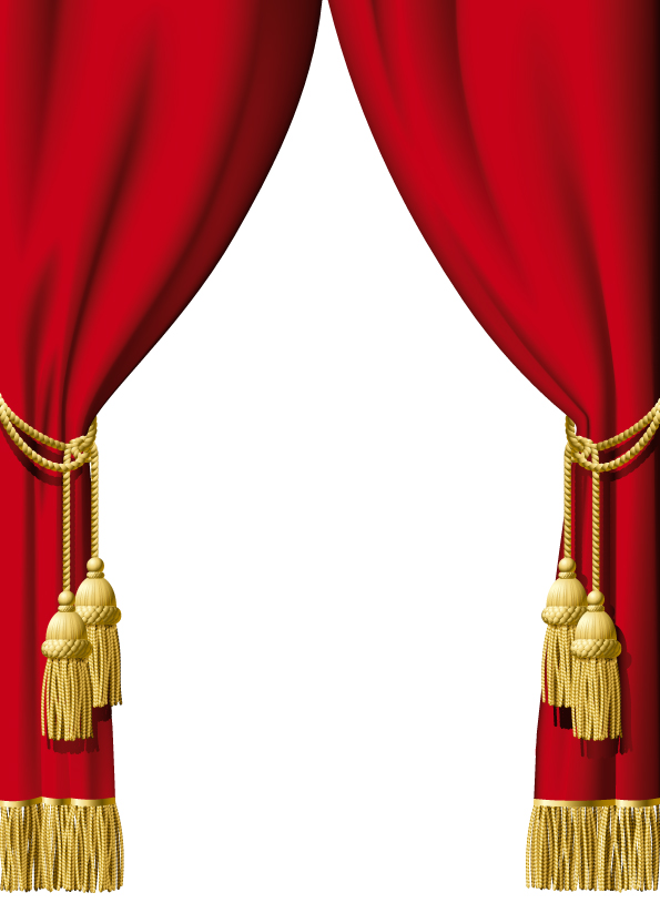 red curtain for backstage design vector