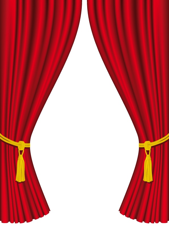 red curtain for backstage design vector