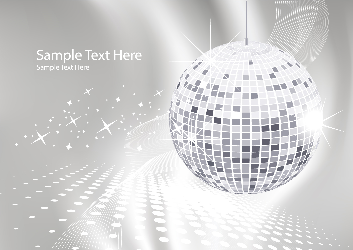 set of disco ball theme background vector