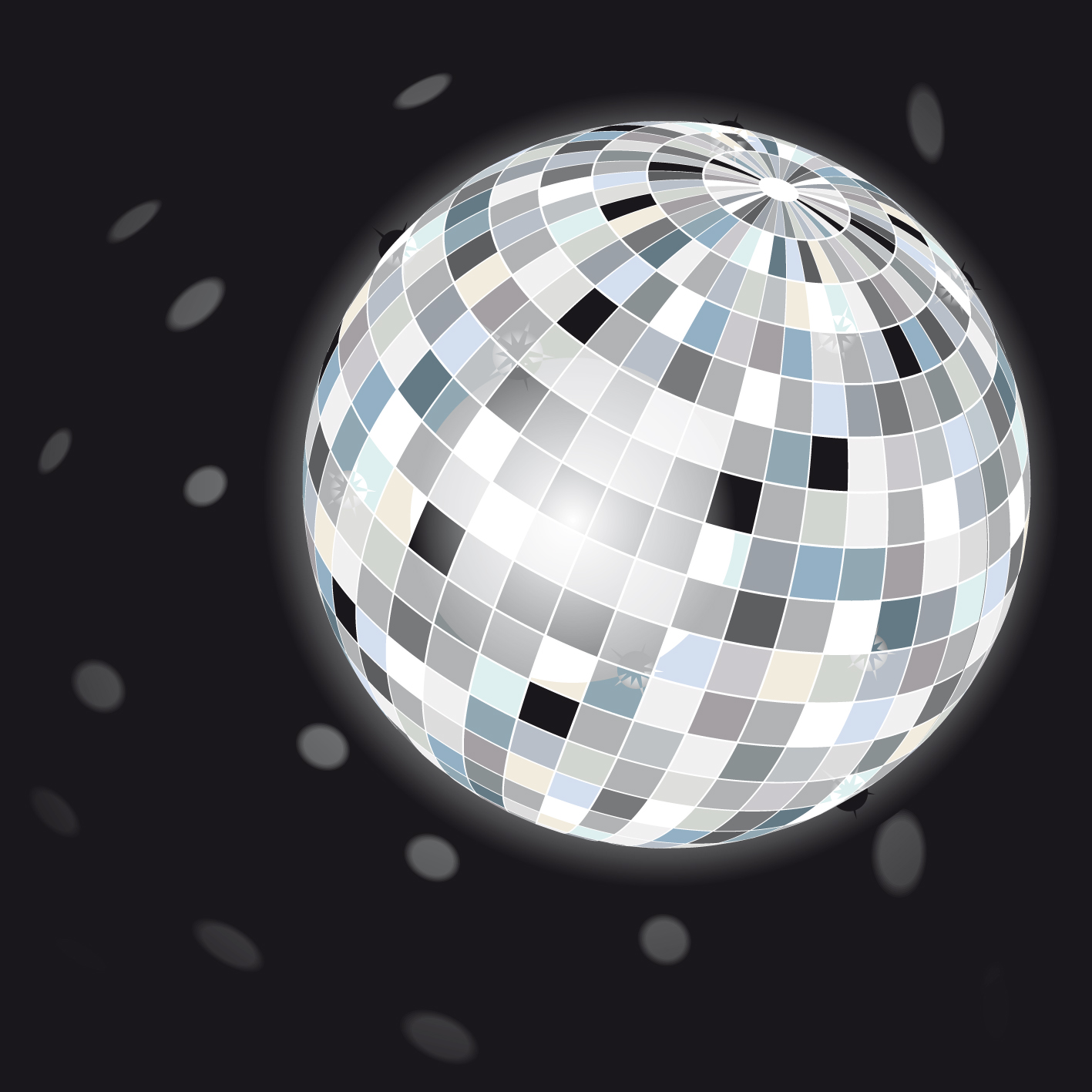 set of disco ball theme background vector