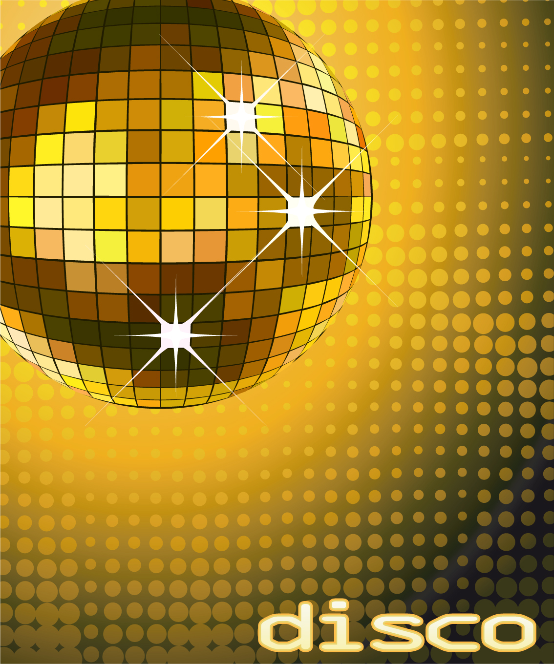 set of disco ball theme background vector