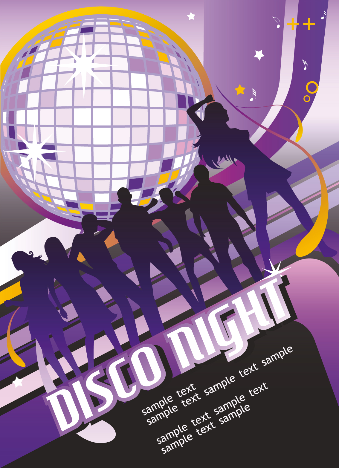 set of disco ball theme background vector