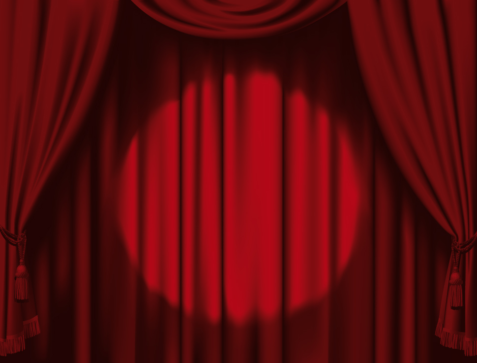 red stage curtain design vector graphic