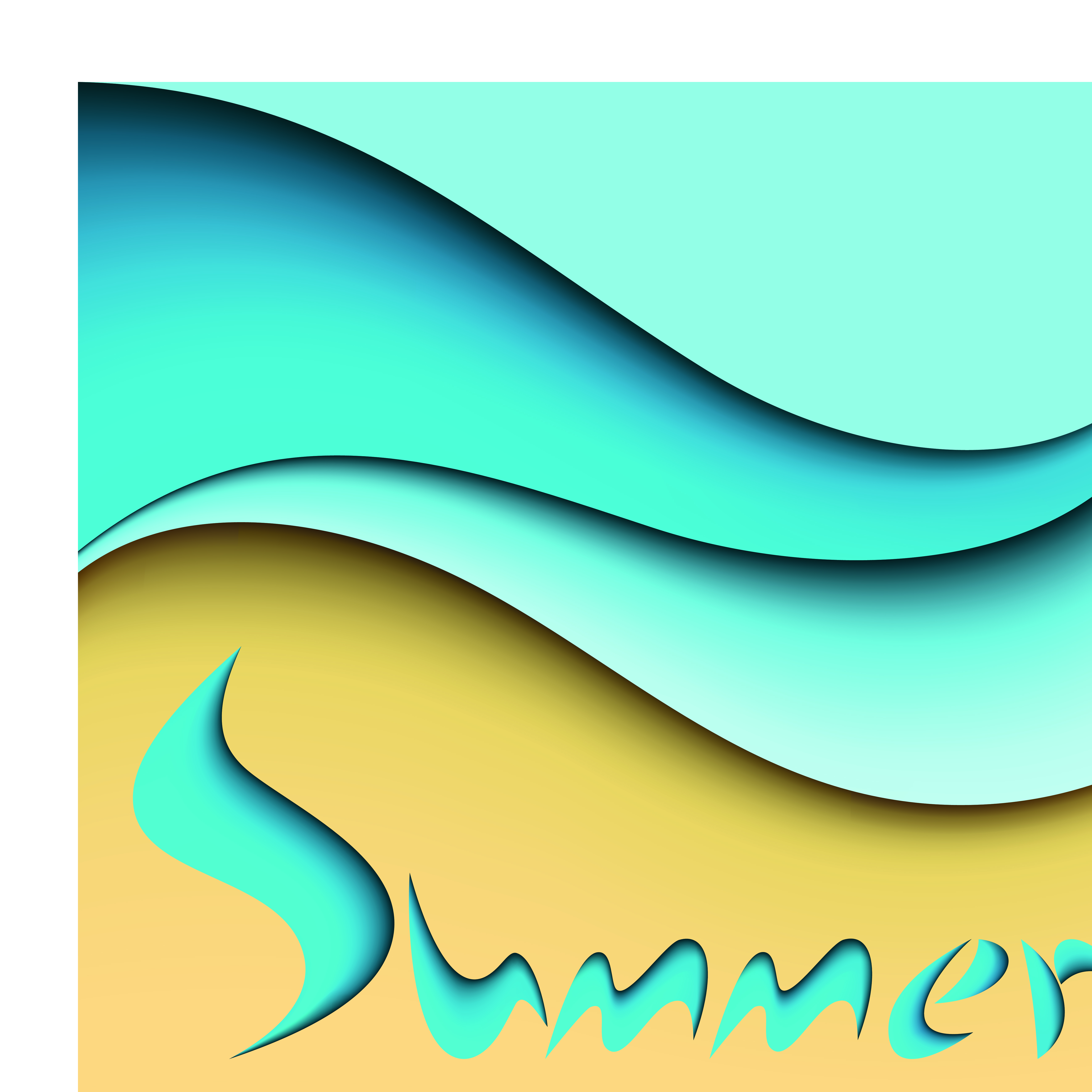 summer and cartoon waves background vector