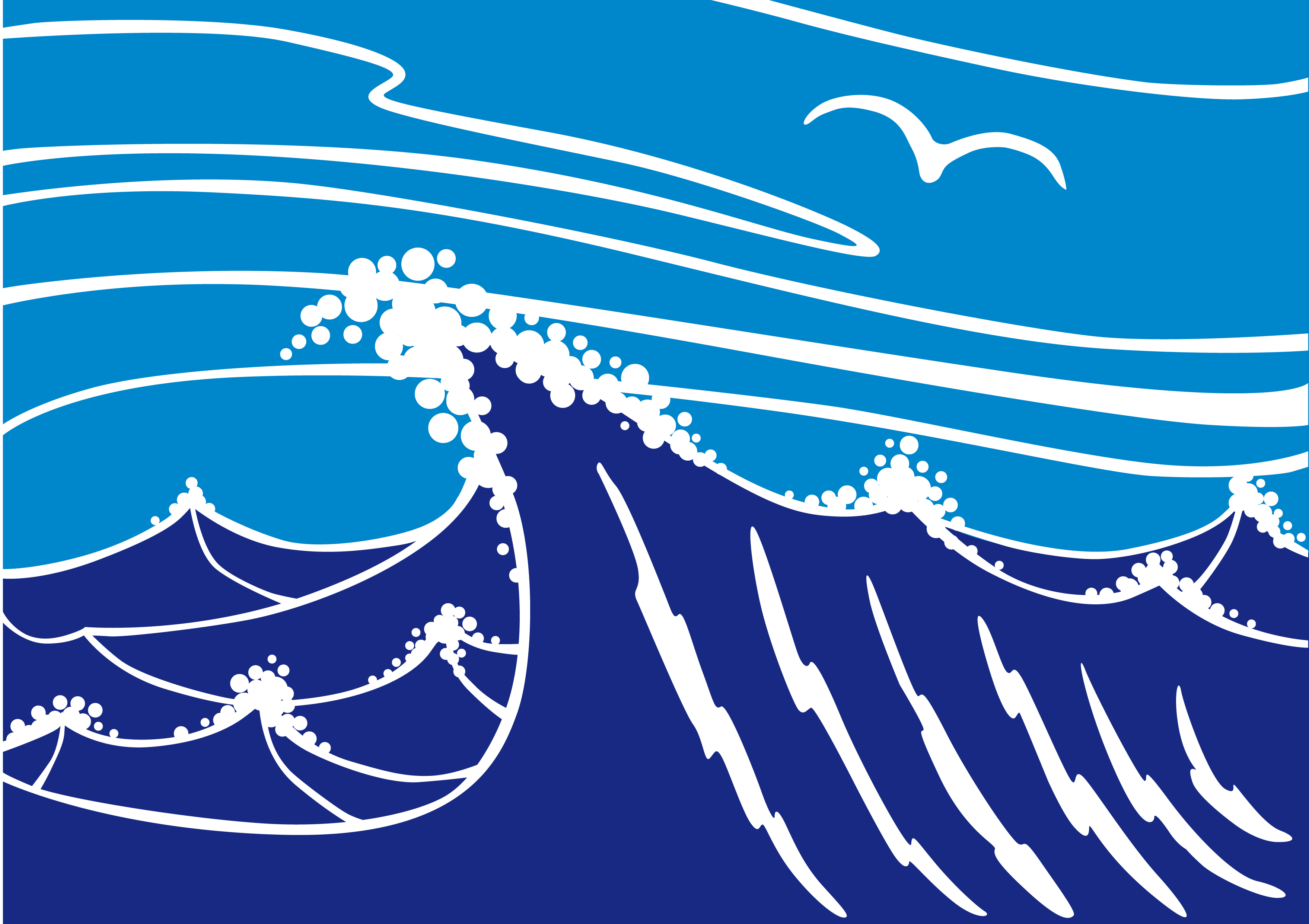 sea waves vector background set