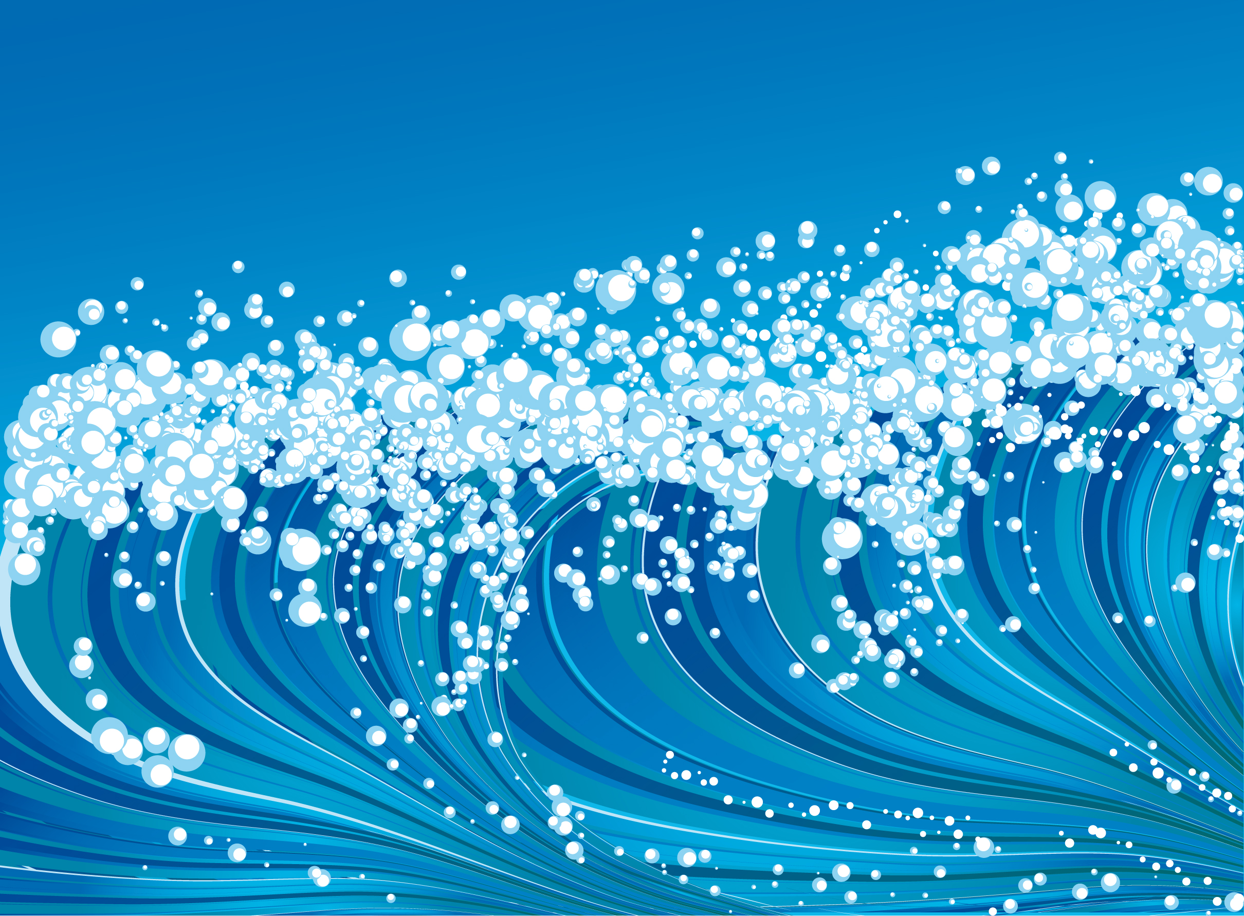 sea waves vector background set