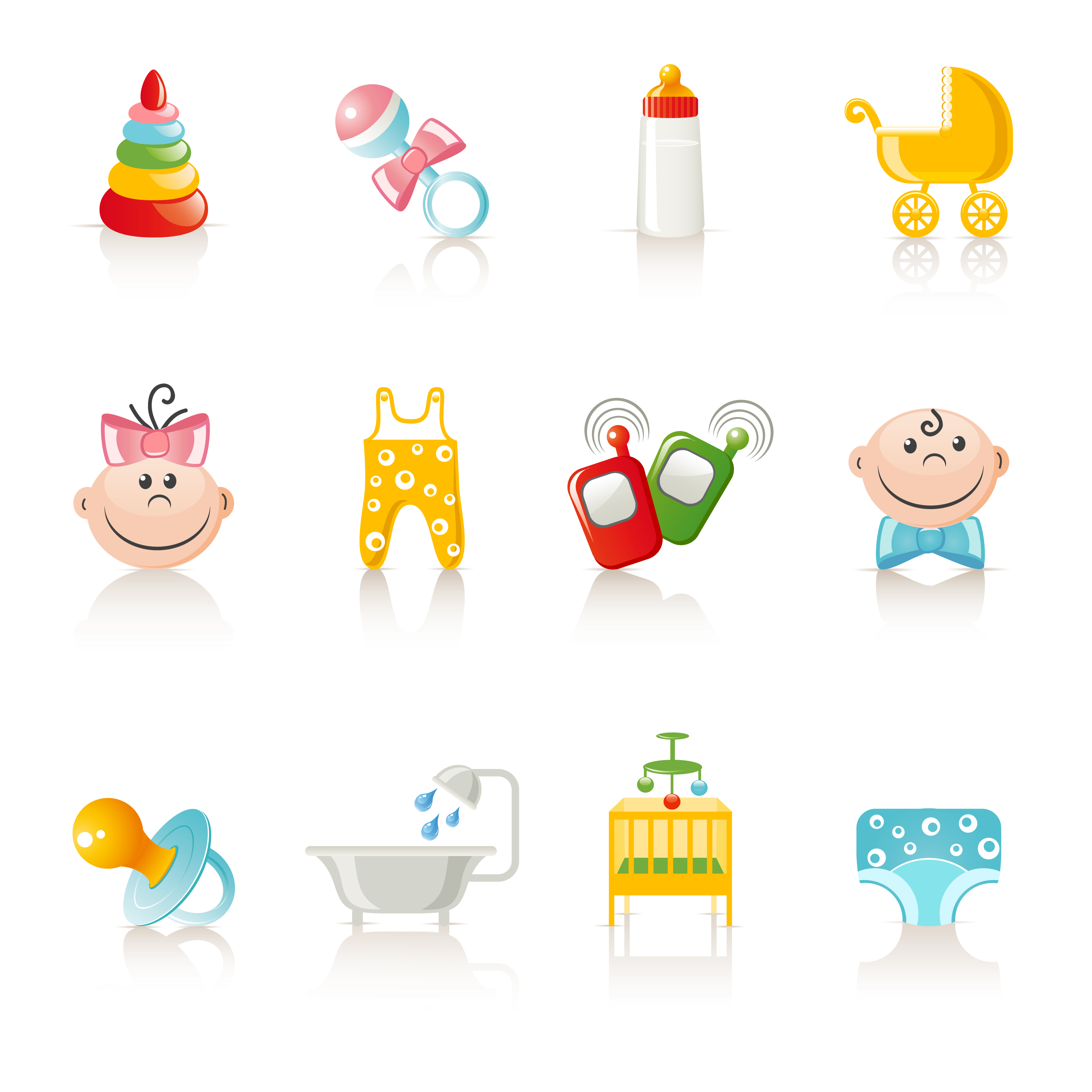 vivid baby icon design vector