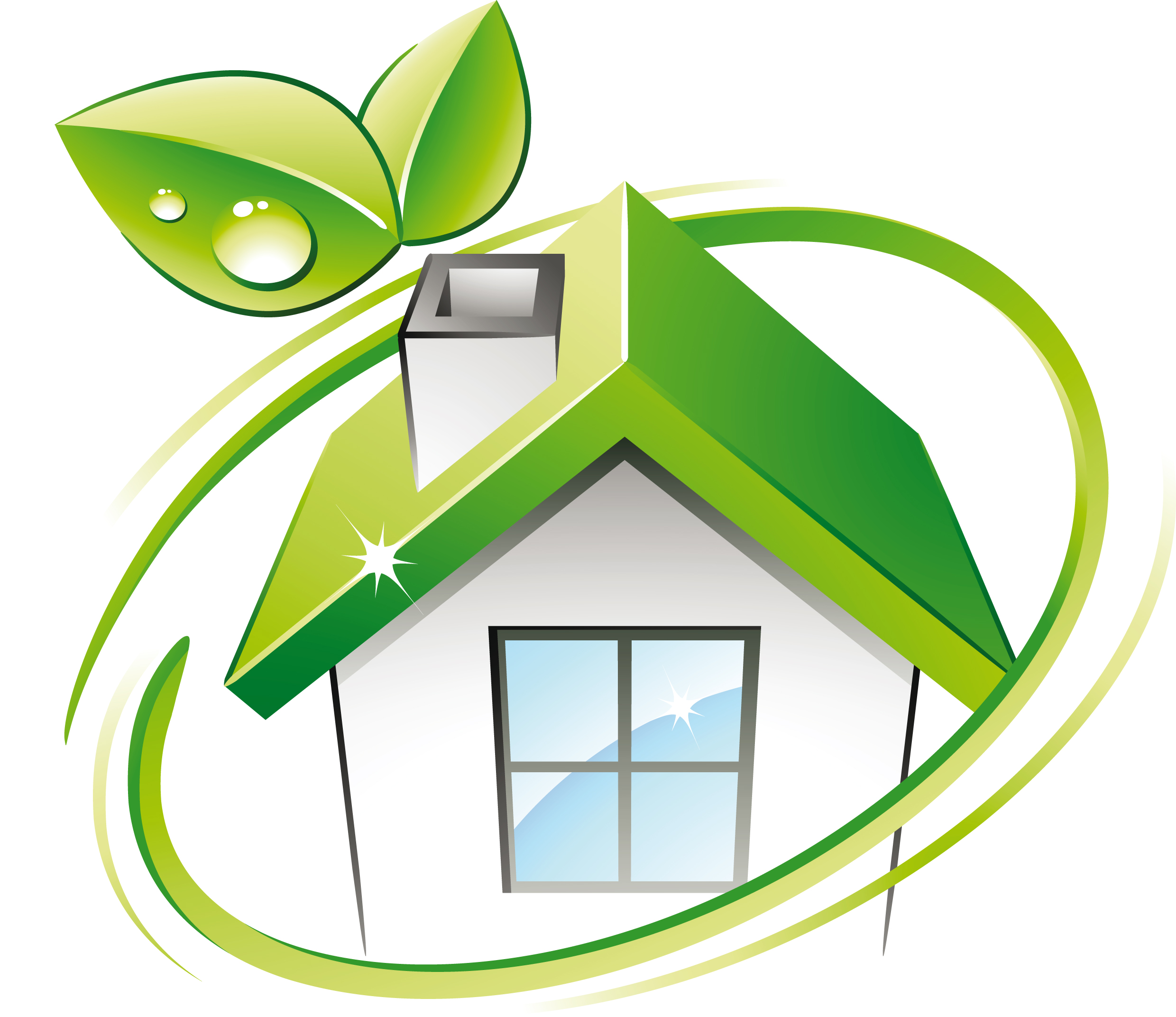 set of green eco house vector