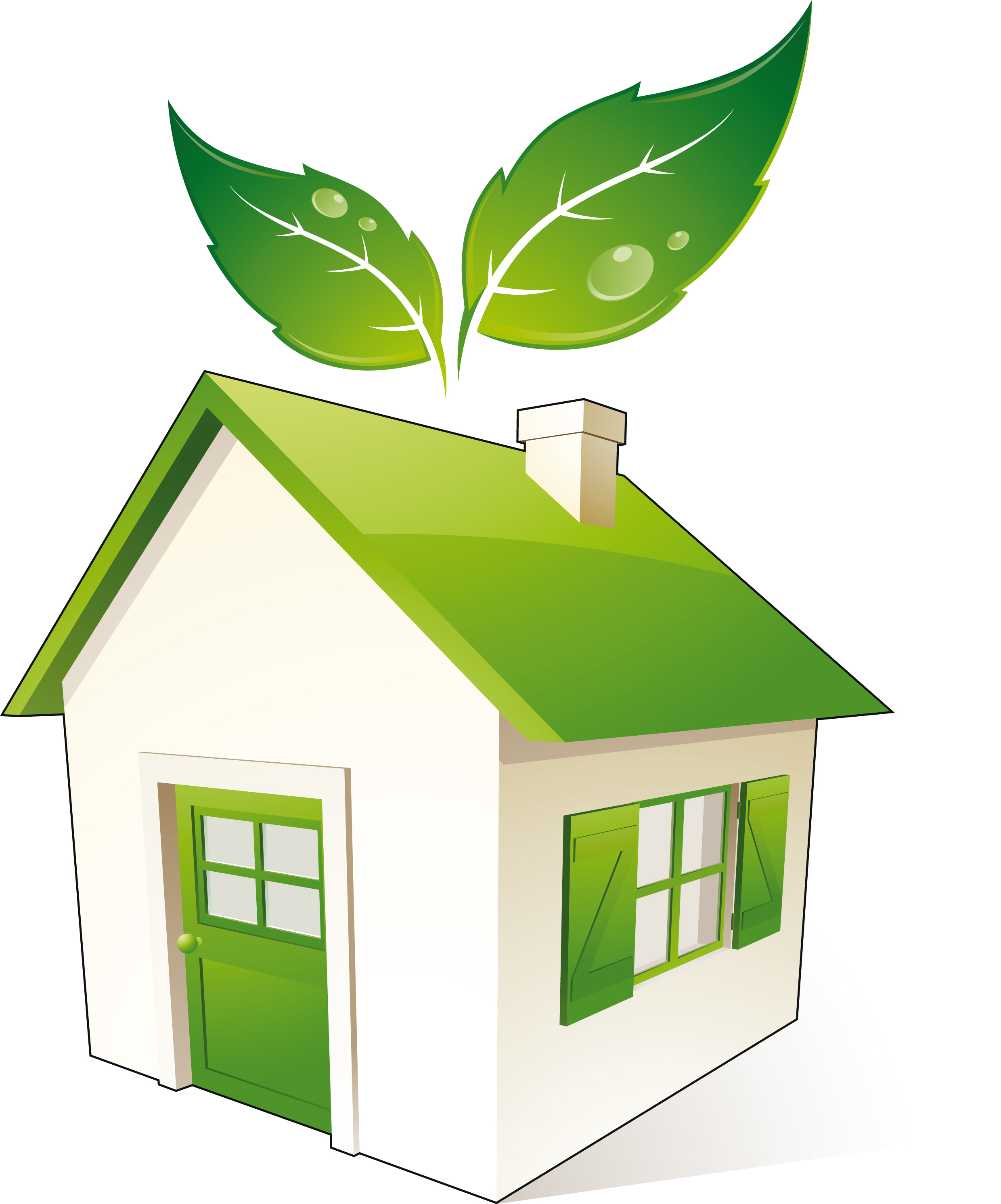 set of green eco house vector