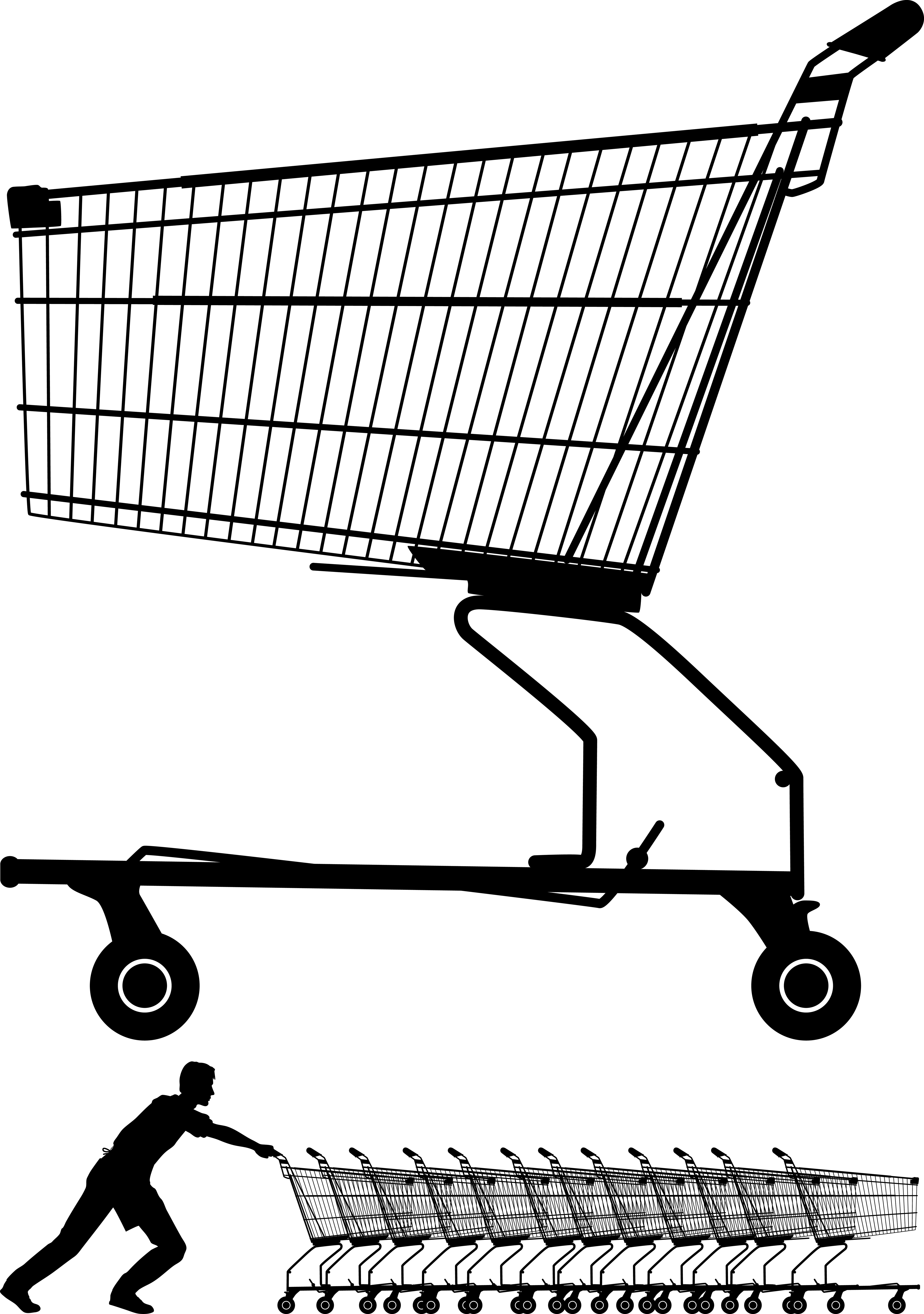 set of shopping trolley elements vector graphic