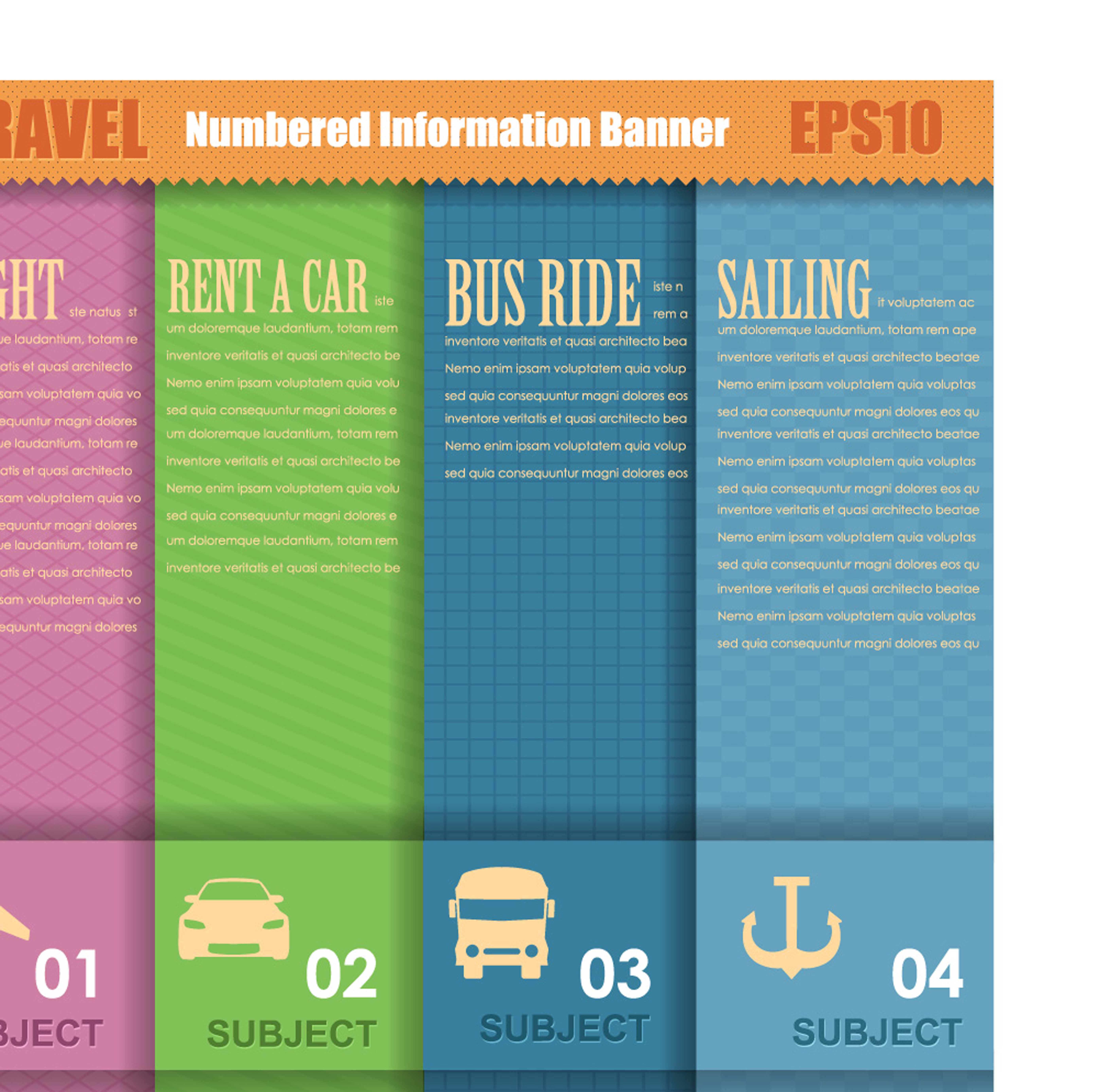 set of number of information banner vector graphic