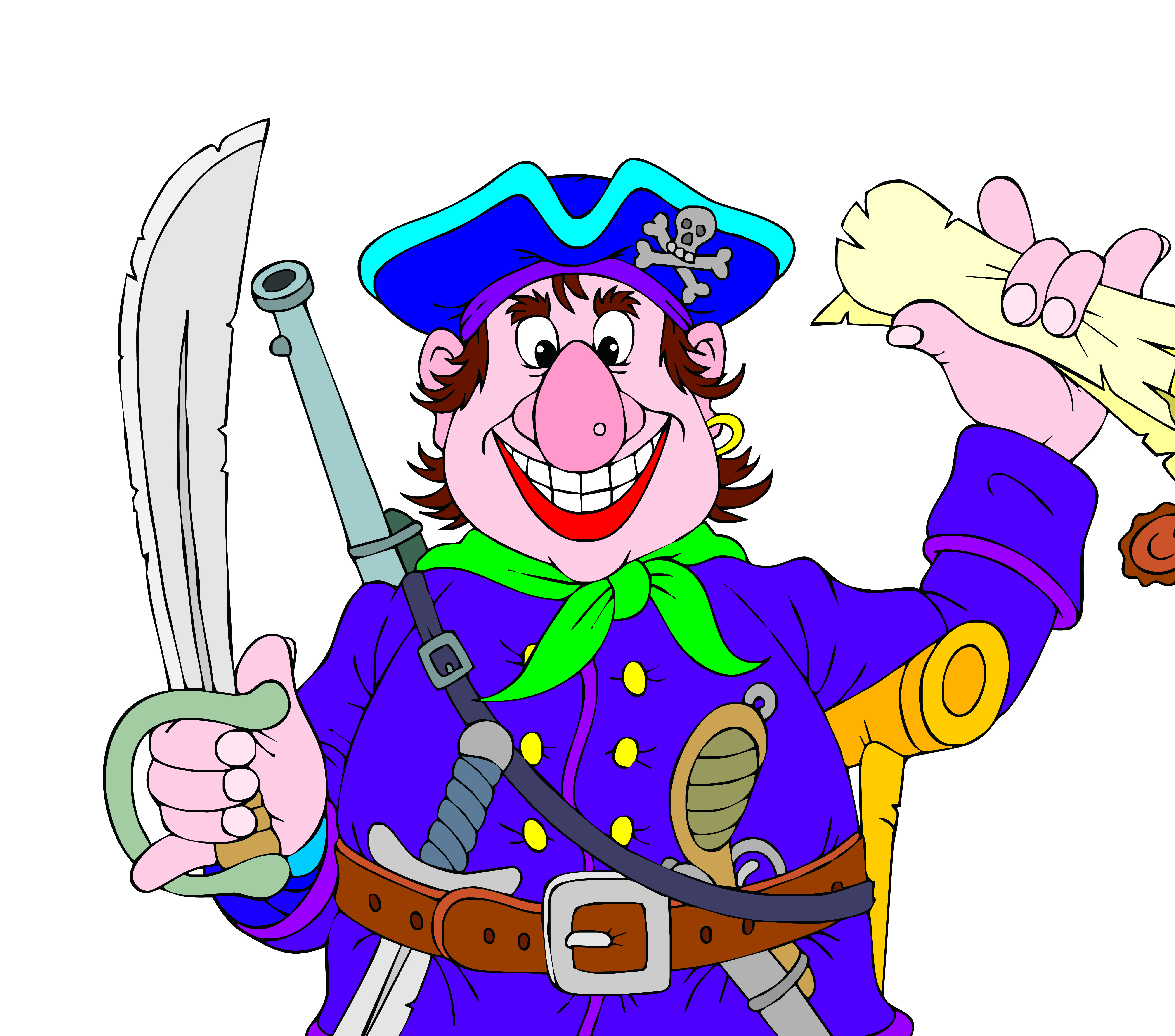 funny pirate cartoon vector graphic