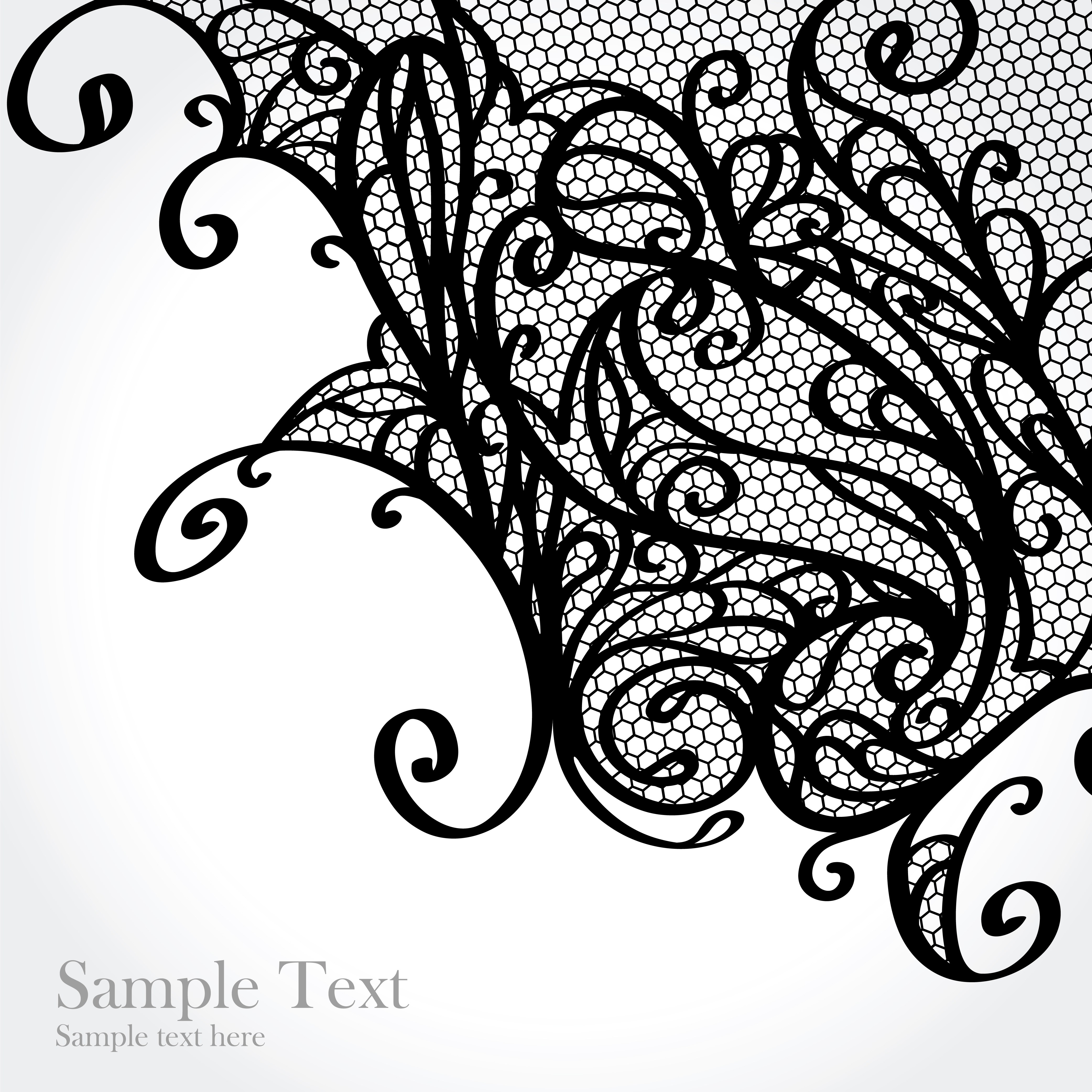 set of old lace vector background art