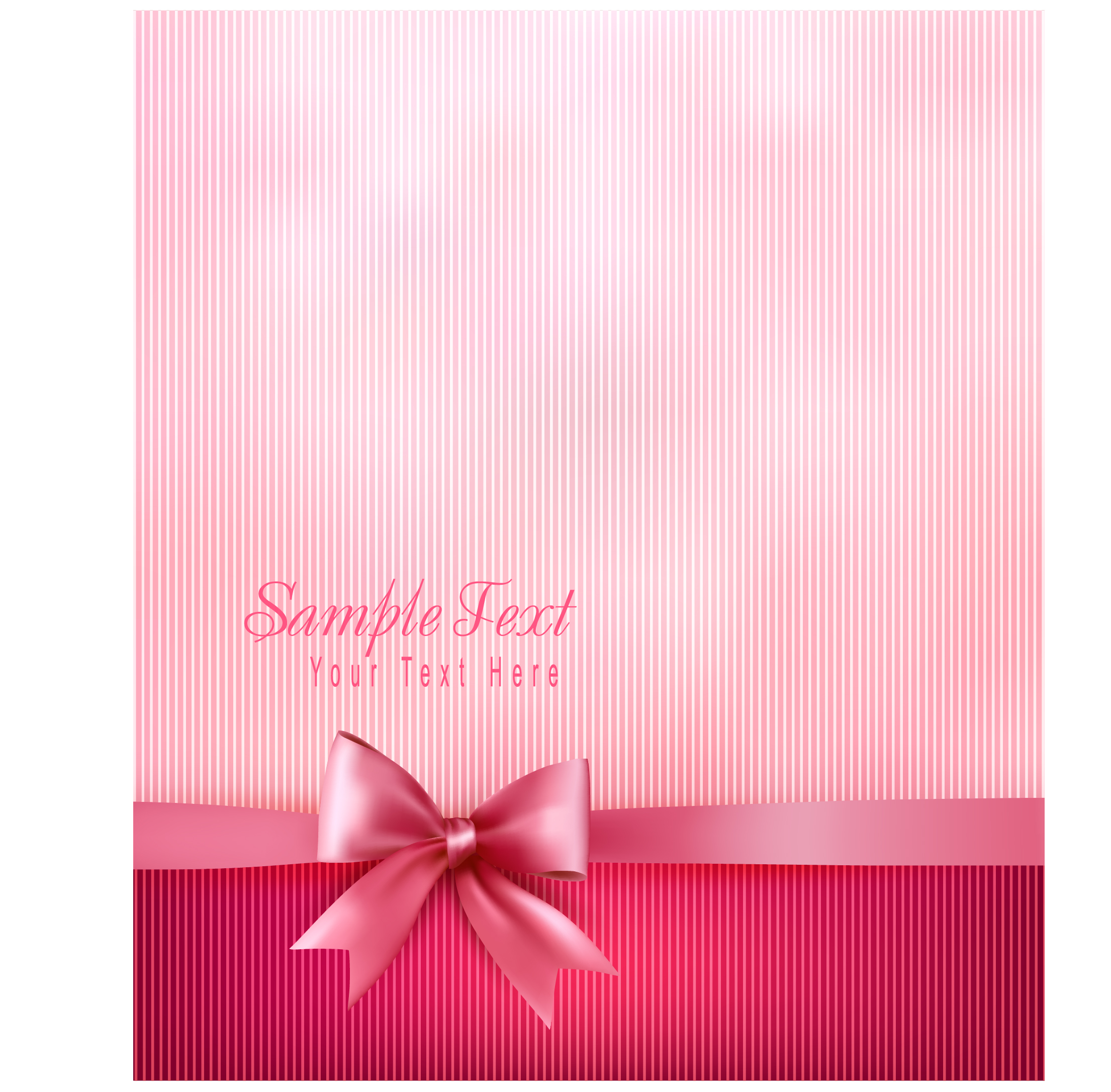 pink background with bow vector