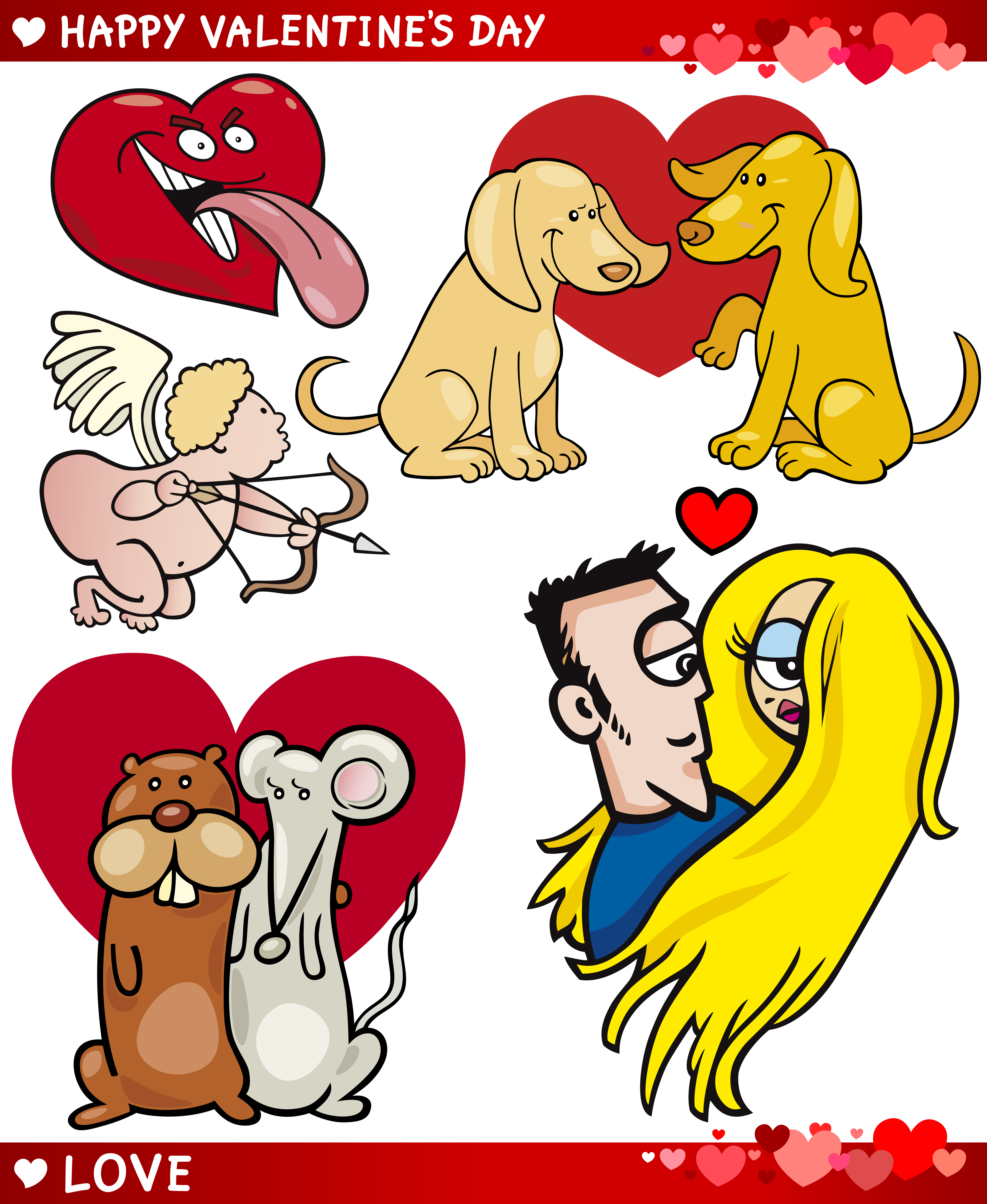 funny valentine elements vector