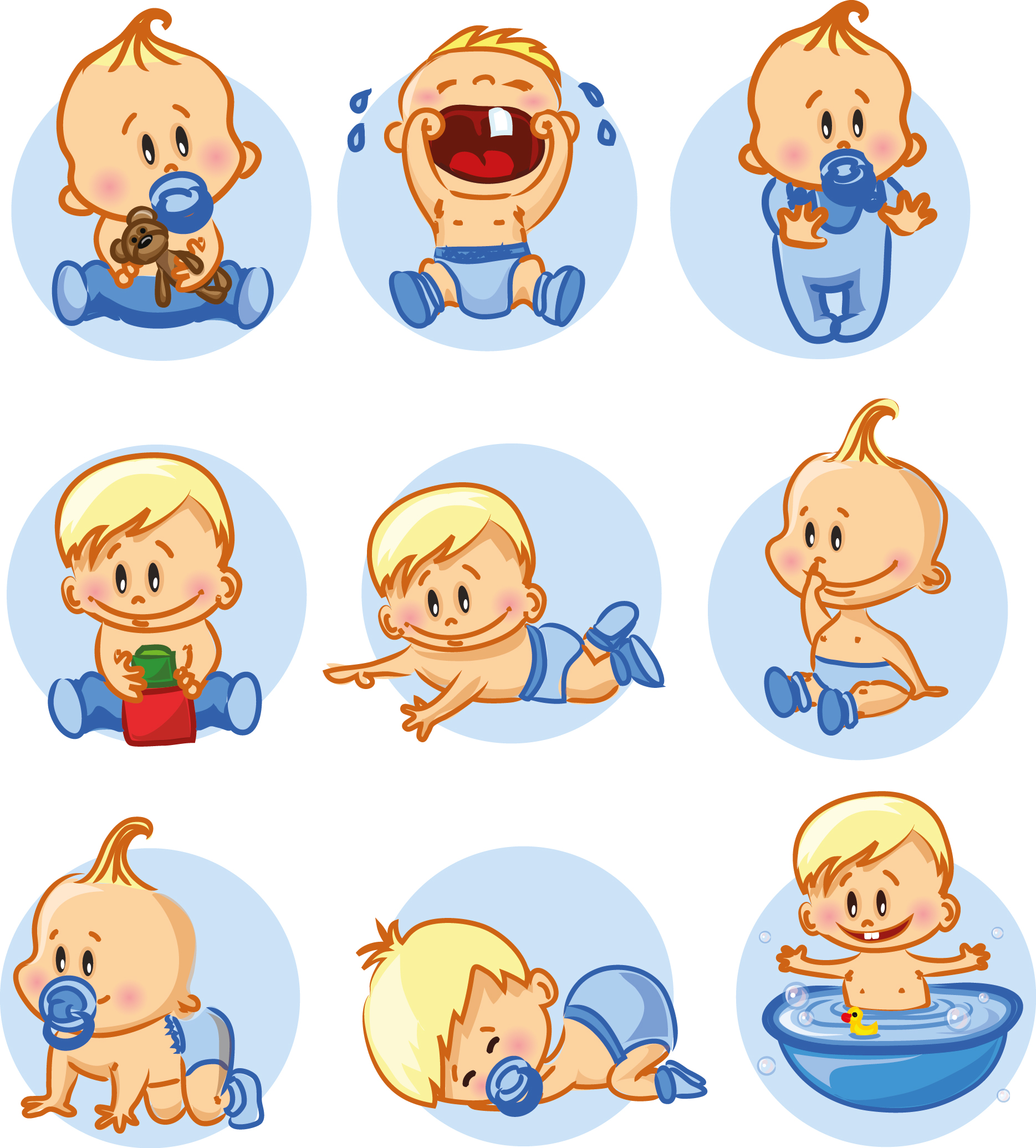 vector baby design elements set