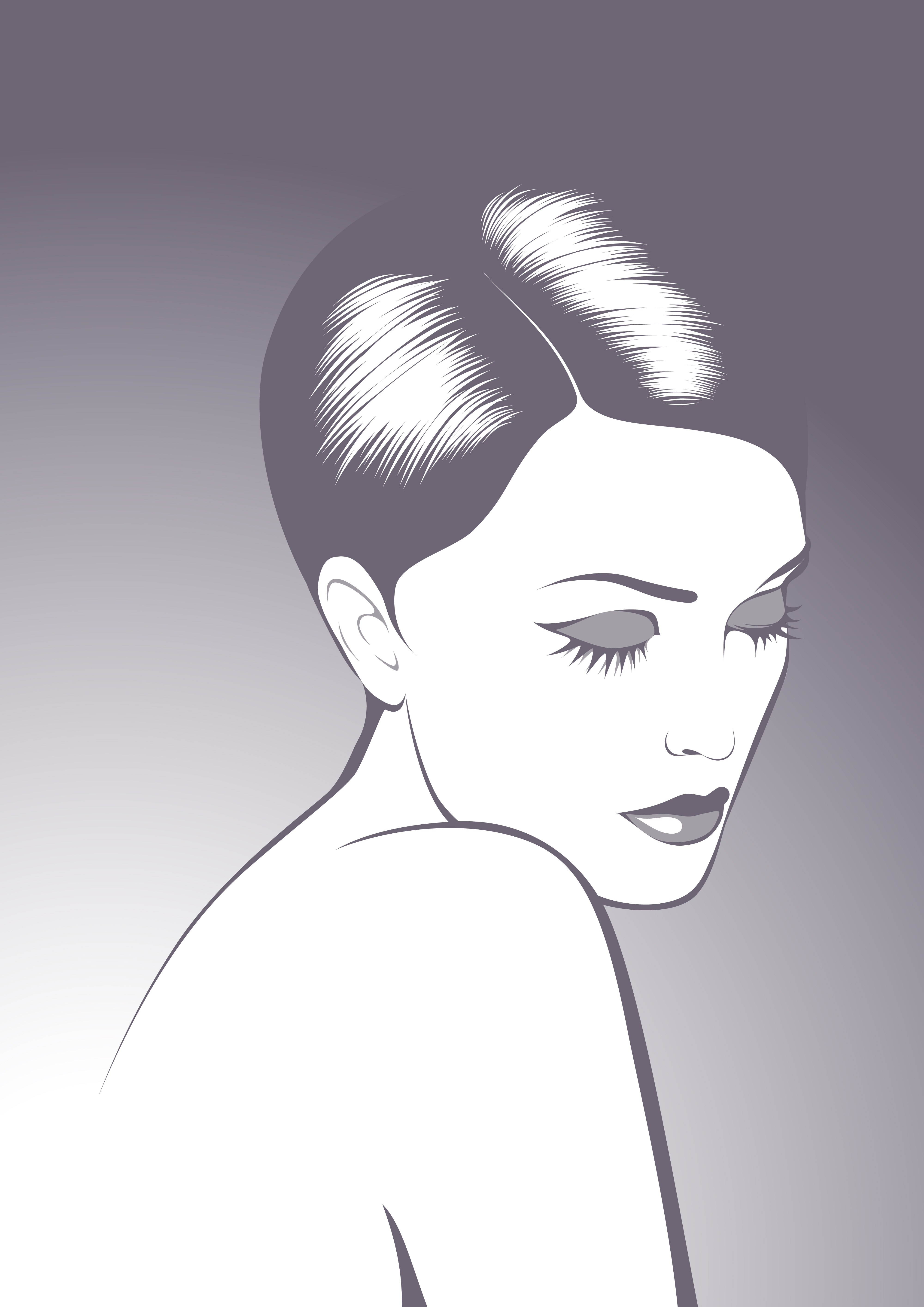 stylish woman hairstyle elements vector