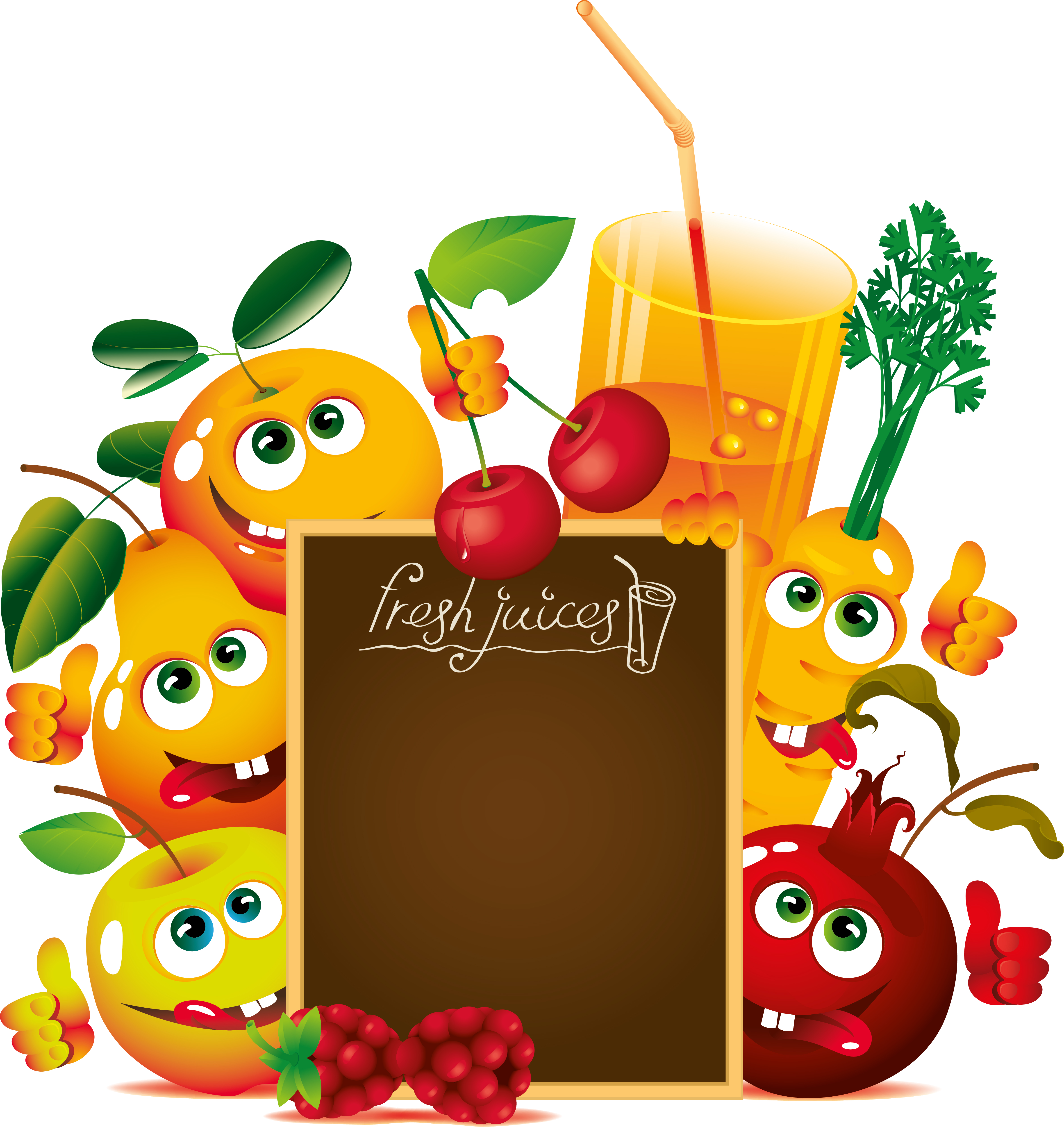 fruit and drinks vector background